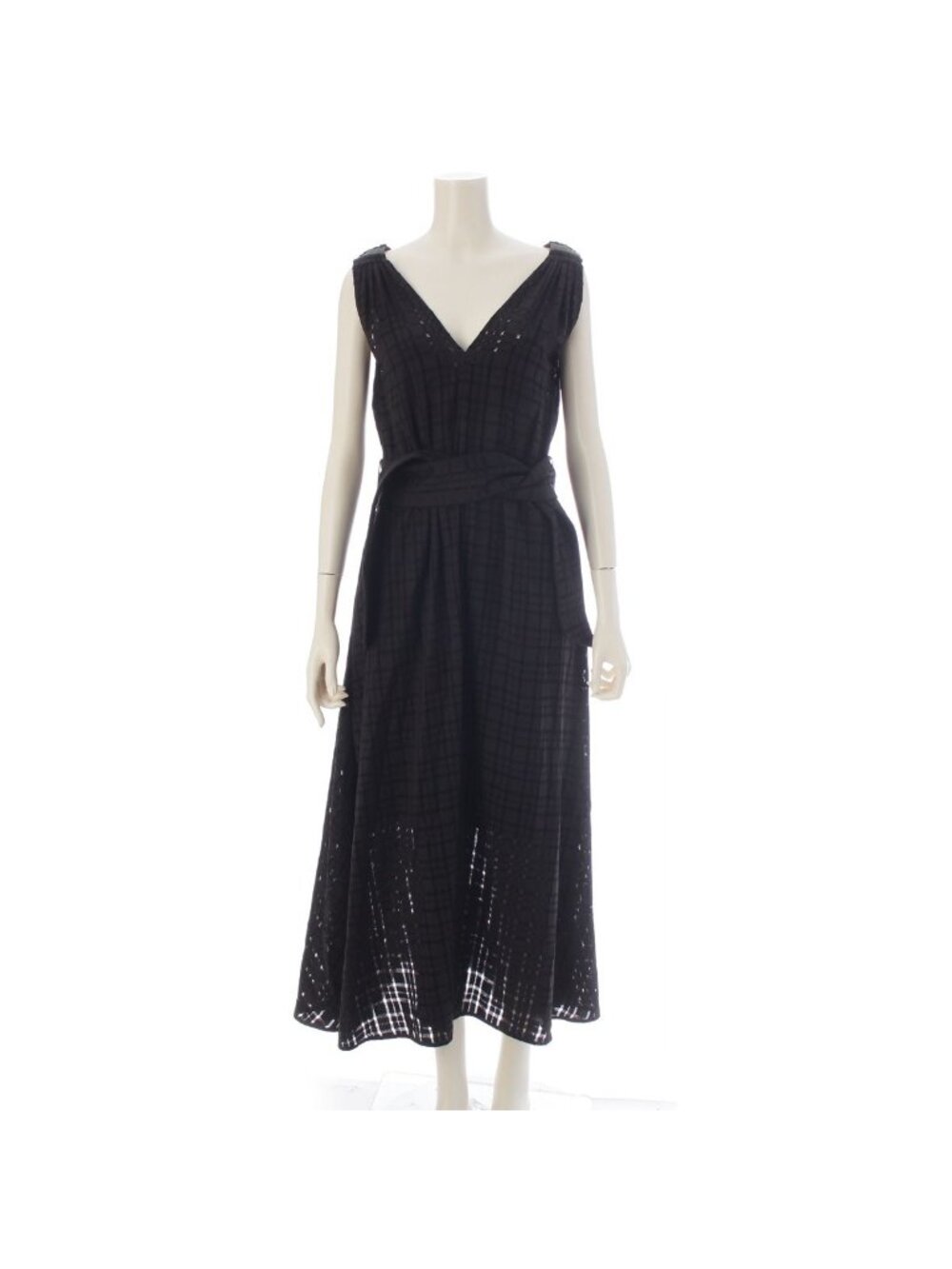 Brunello Cucinelli Monile Cotton Sleeveless Shoulder Bijou Decorative Dress